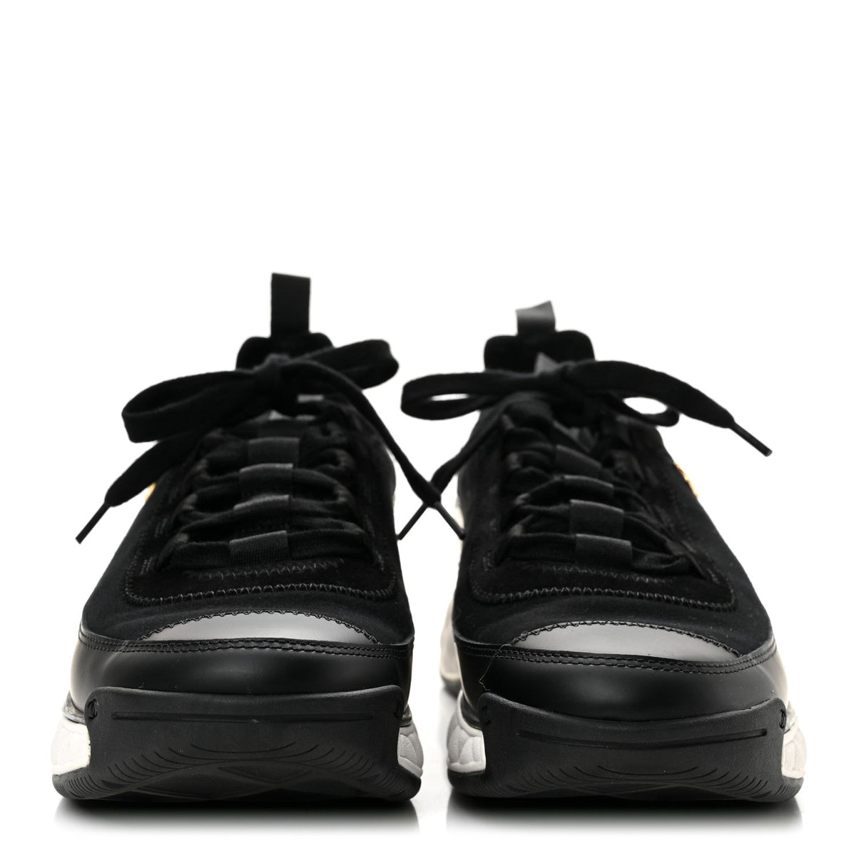 Velvet Calfskin Mixed Fibers CC Sneakers 41 Black