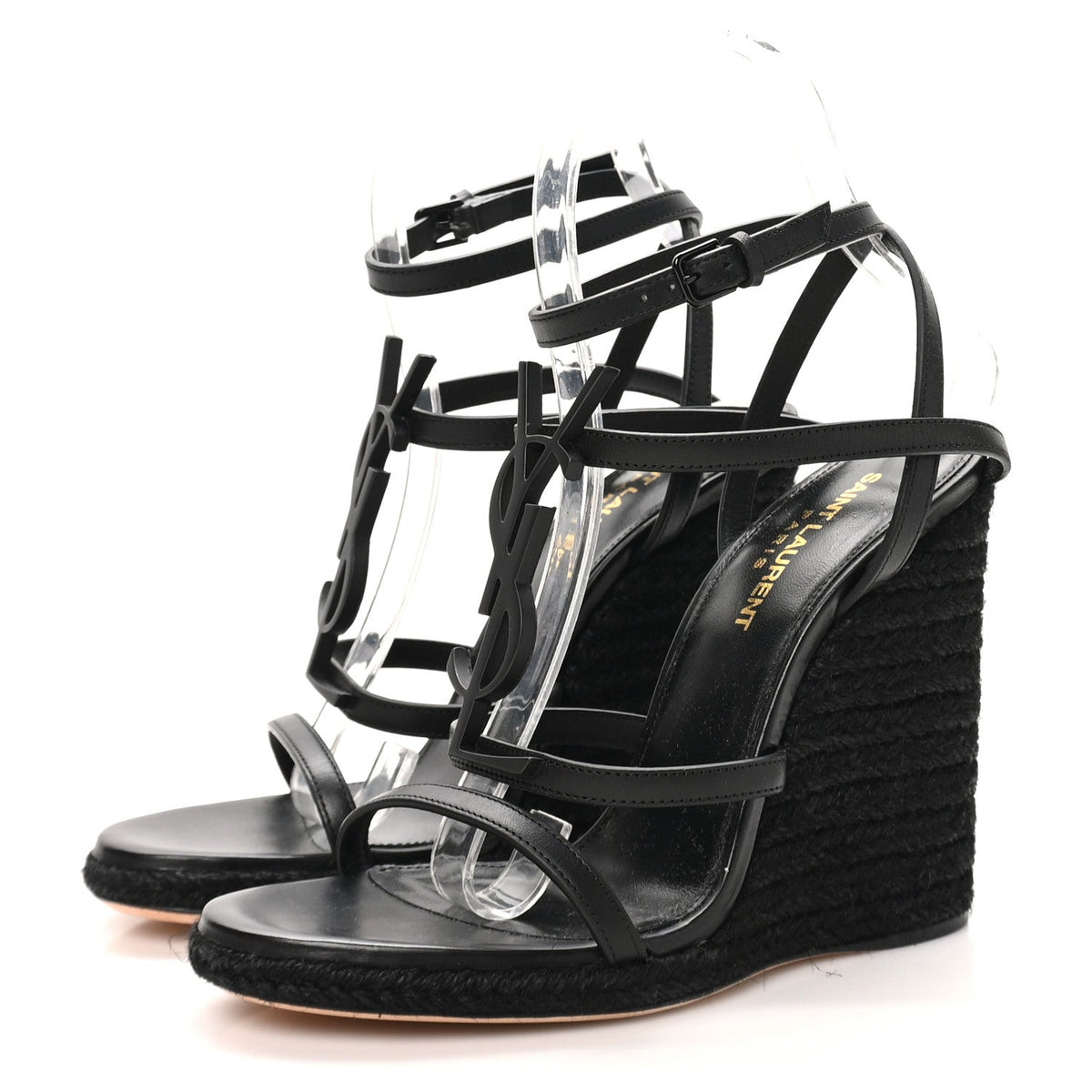 Calfskin Cassandra Espadrille 105mm Wedges 36 Black