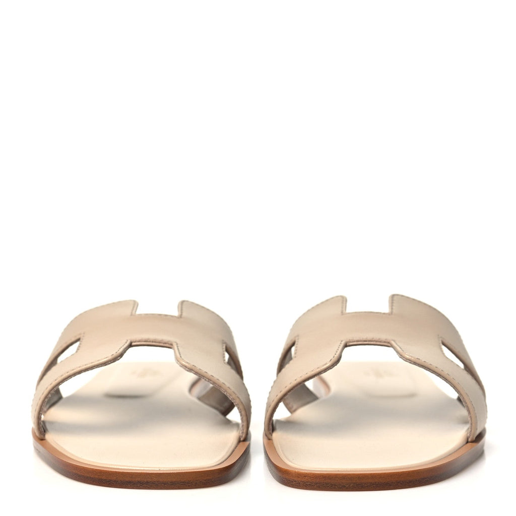 Box Calfskin Oran Sandals 37.5 Beige Nude