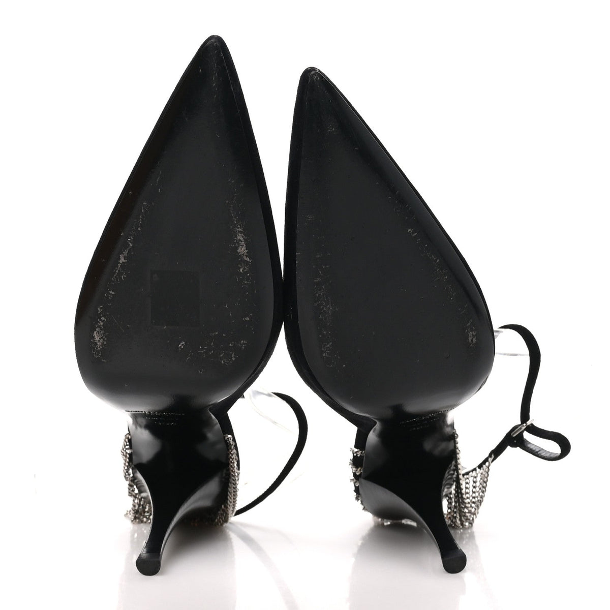Kid Scamosciato Sling 90 Chain Pumps 39.5 Black