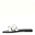 Metallic Chevre Oran Sandals 40.5 Gris Argente