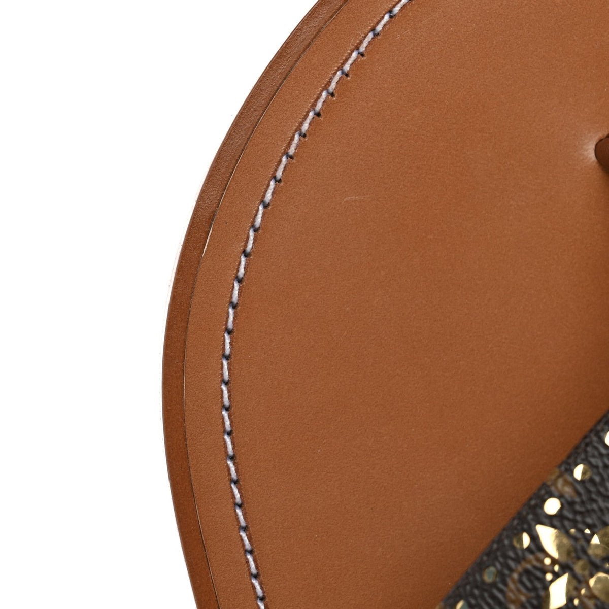 Monogram Sunny Flat Thong Sandals 38 Brown