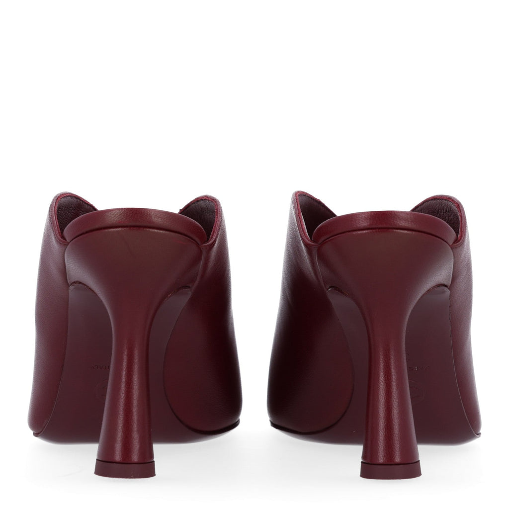Lambskin CC Mules 38.5 Dark Burgundy Light Green