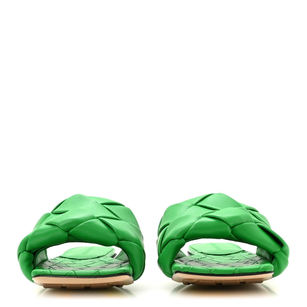 Nappa Maxi Intrecciato Lido Flat Sandals 36 Grass