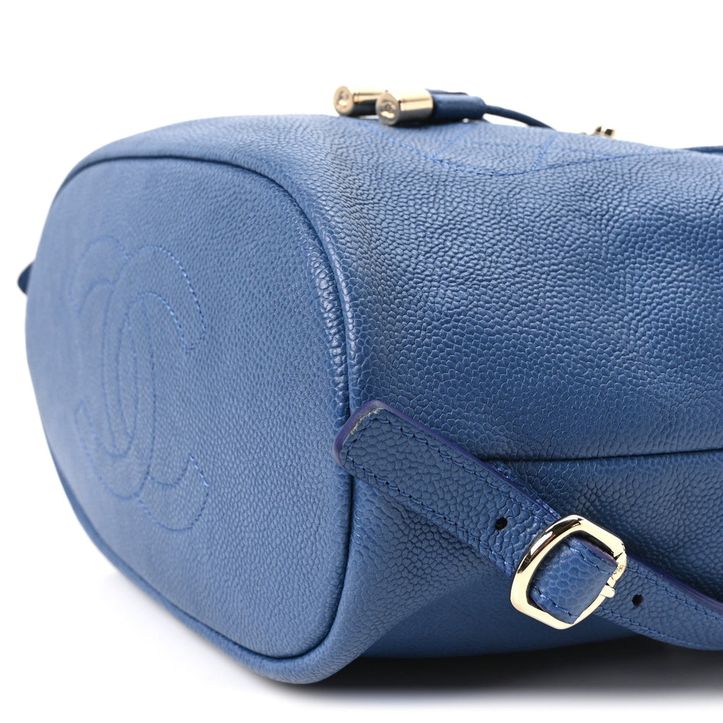Caviar Quilted Backpack Blue