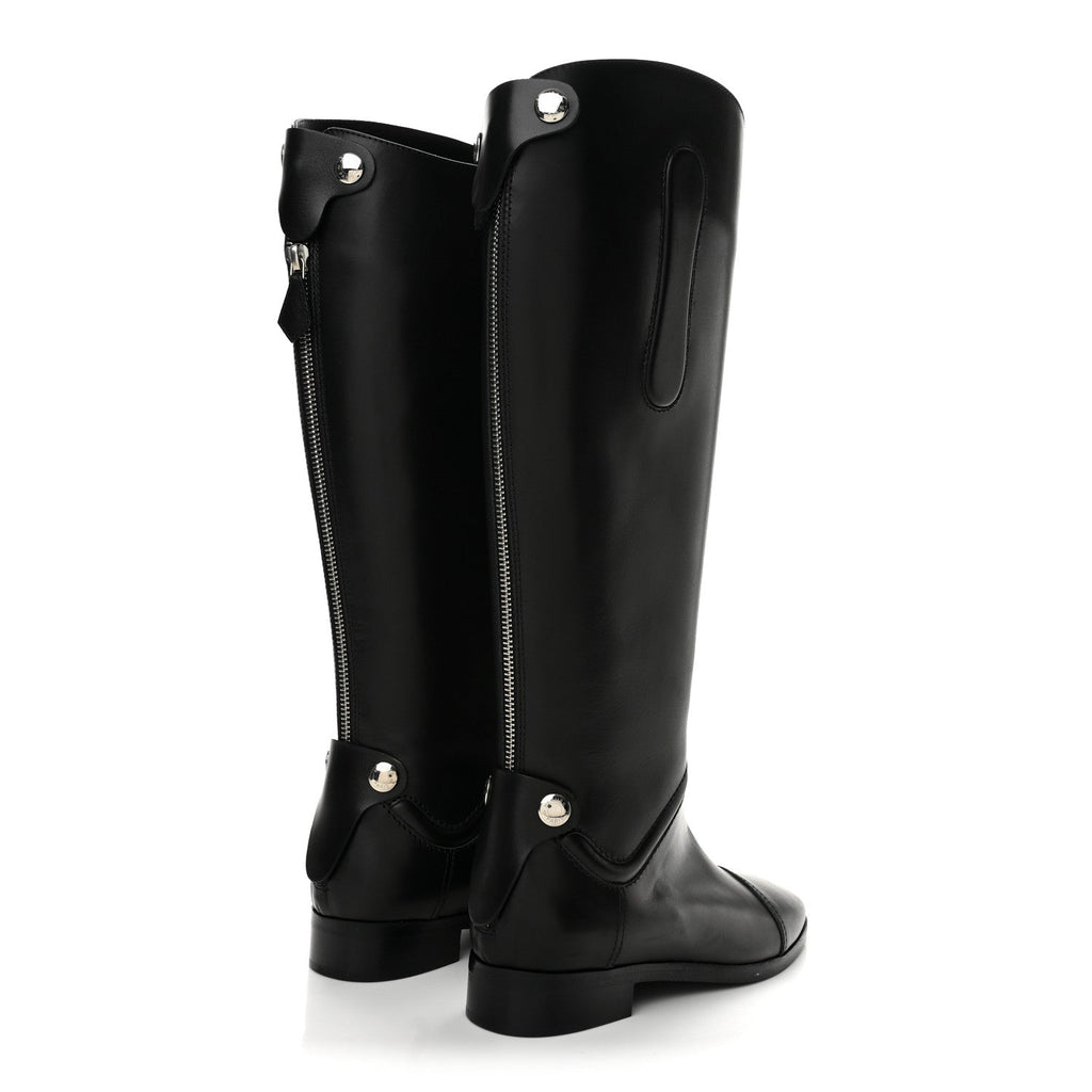 Calfskin Hippique Riding Boots 35 Black