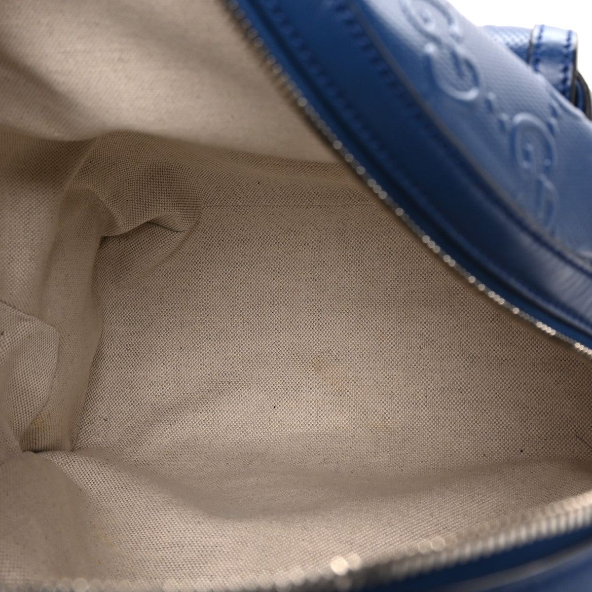 Calfskin GG Tennis Embossed Backpack Intense Metal Blue Black