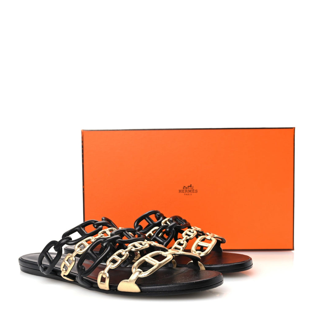 Nappa Thalassa Sandals 37 Black Doré