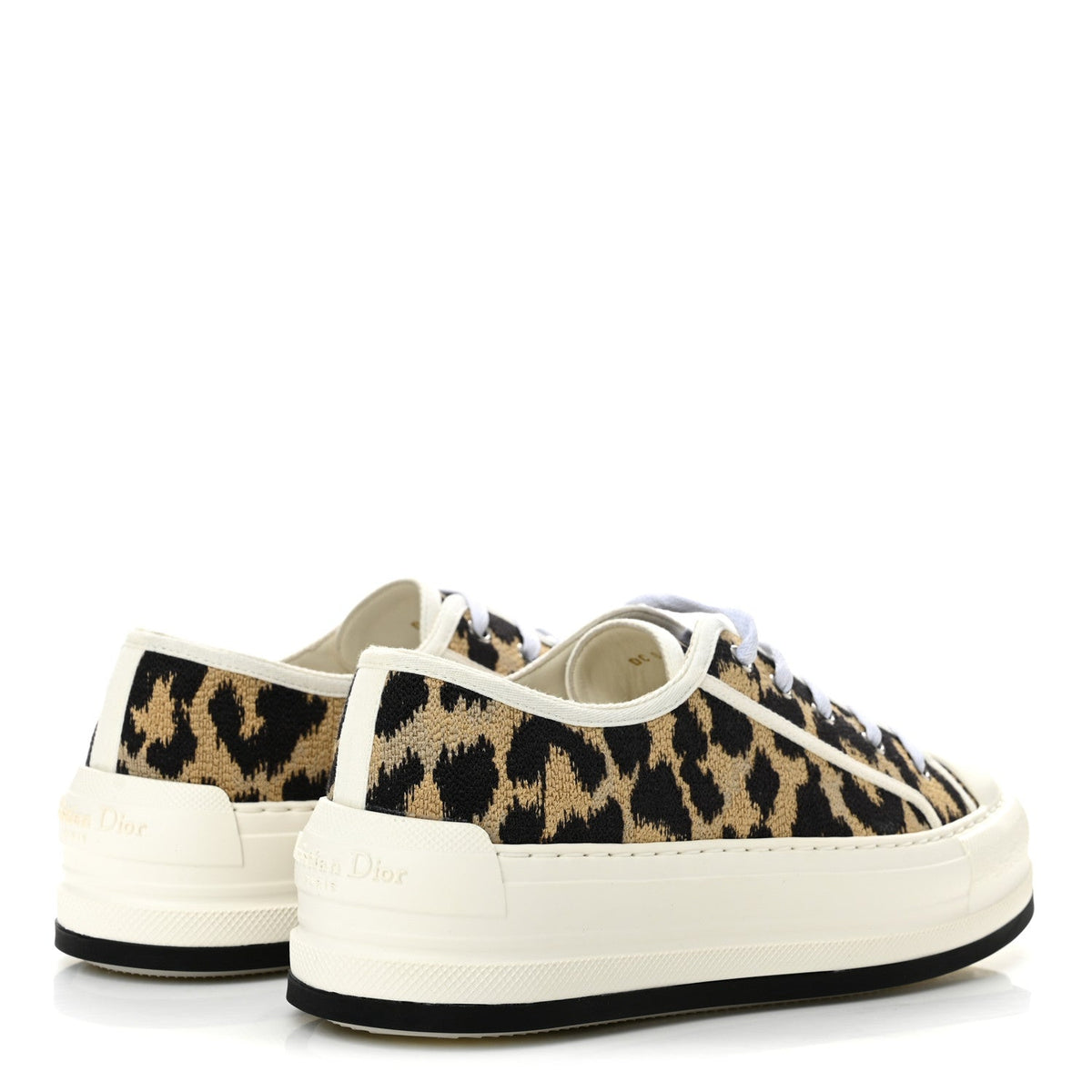 Cotton Mizza Embroidered Walk'N'Dior Low Top Sneakers 39 Beige