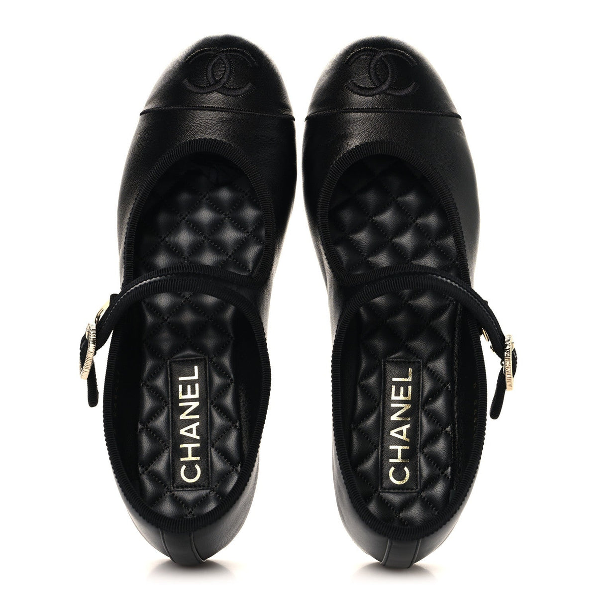 Lambskin Mary Jane Flats 39 Black