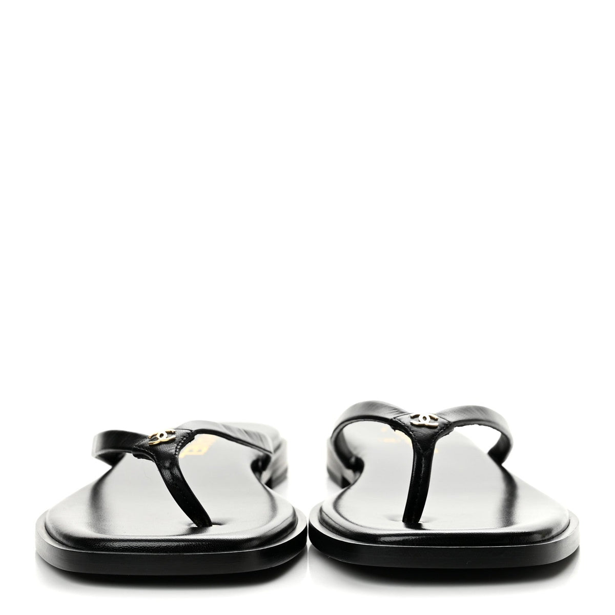 Goatskin CC Times Square Thong Sandals 39 Black