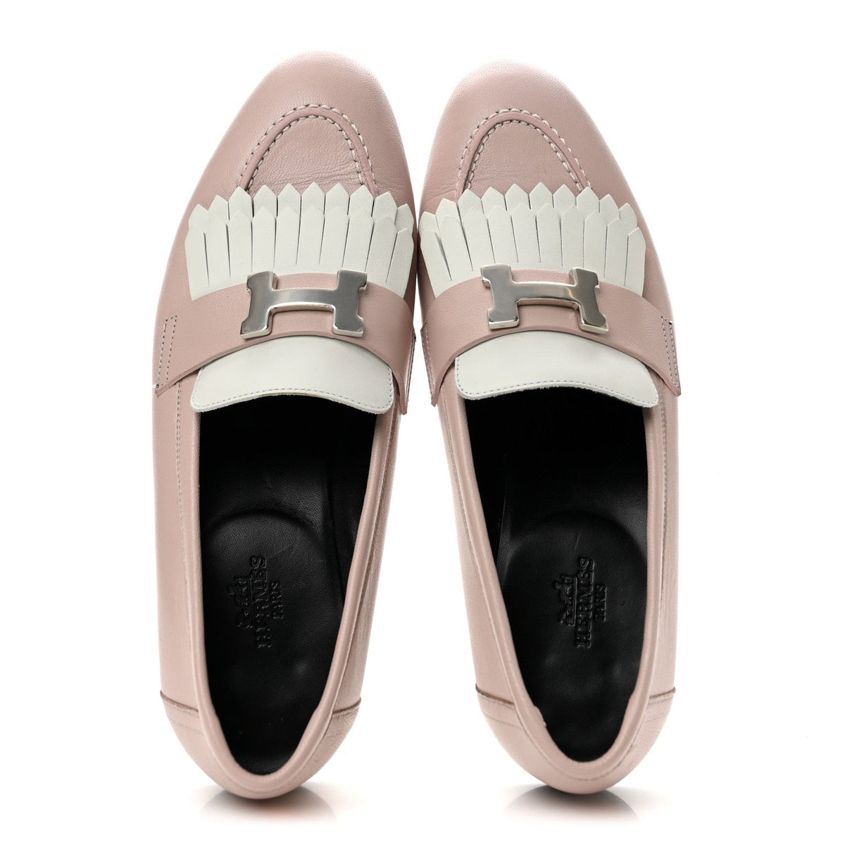 Goatskin Womens Royal Loafers 37.5 Rose Porcelain White
