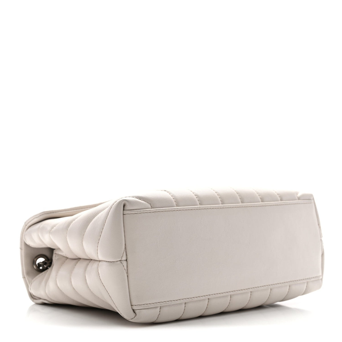 Calfskin Y Quilted Monogram Small Loulou Chain Satchel Ivory