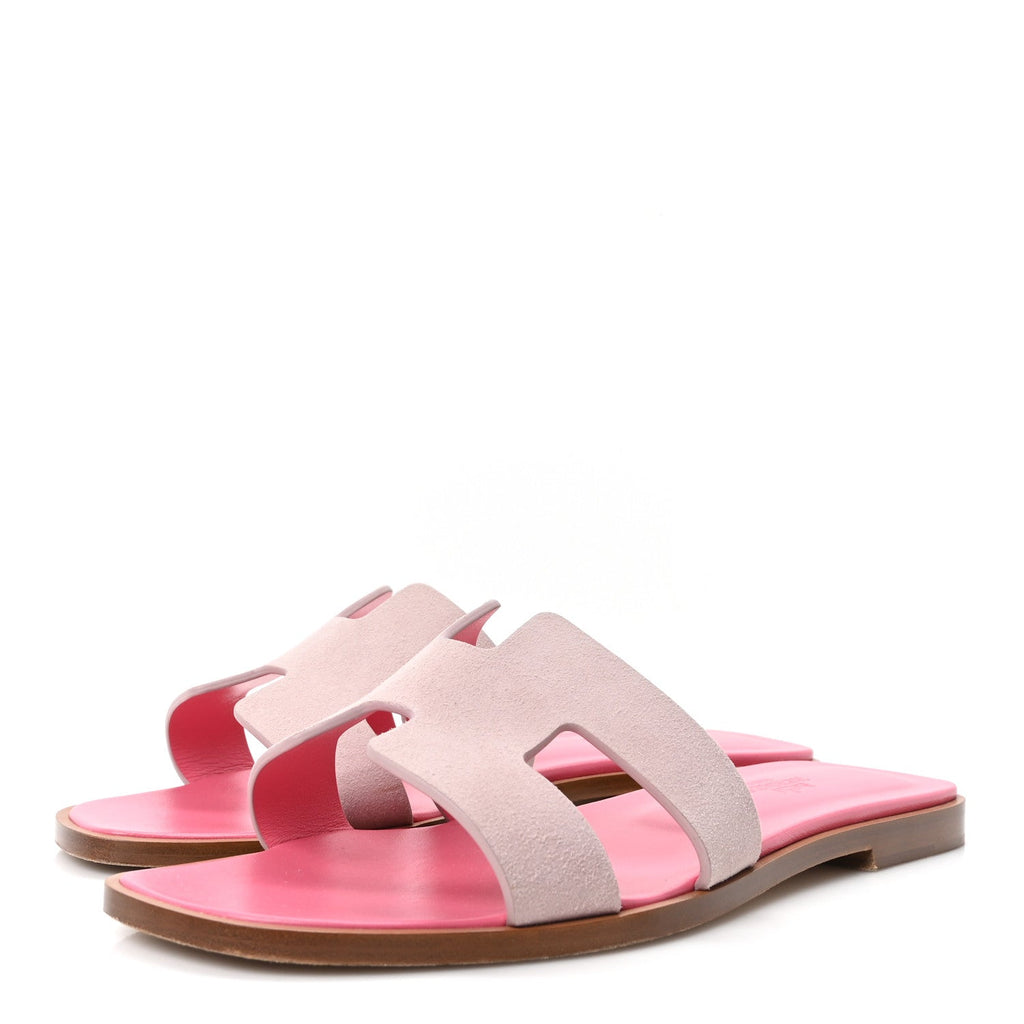 Suede Goatskin Oran Sandals 38 Rose Porcelaine