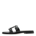 Lambskin CC Cut Out Mules Sandals 36 Black