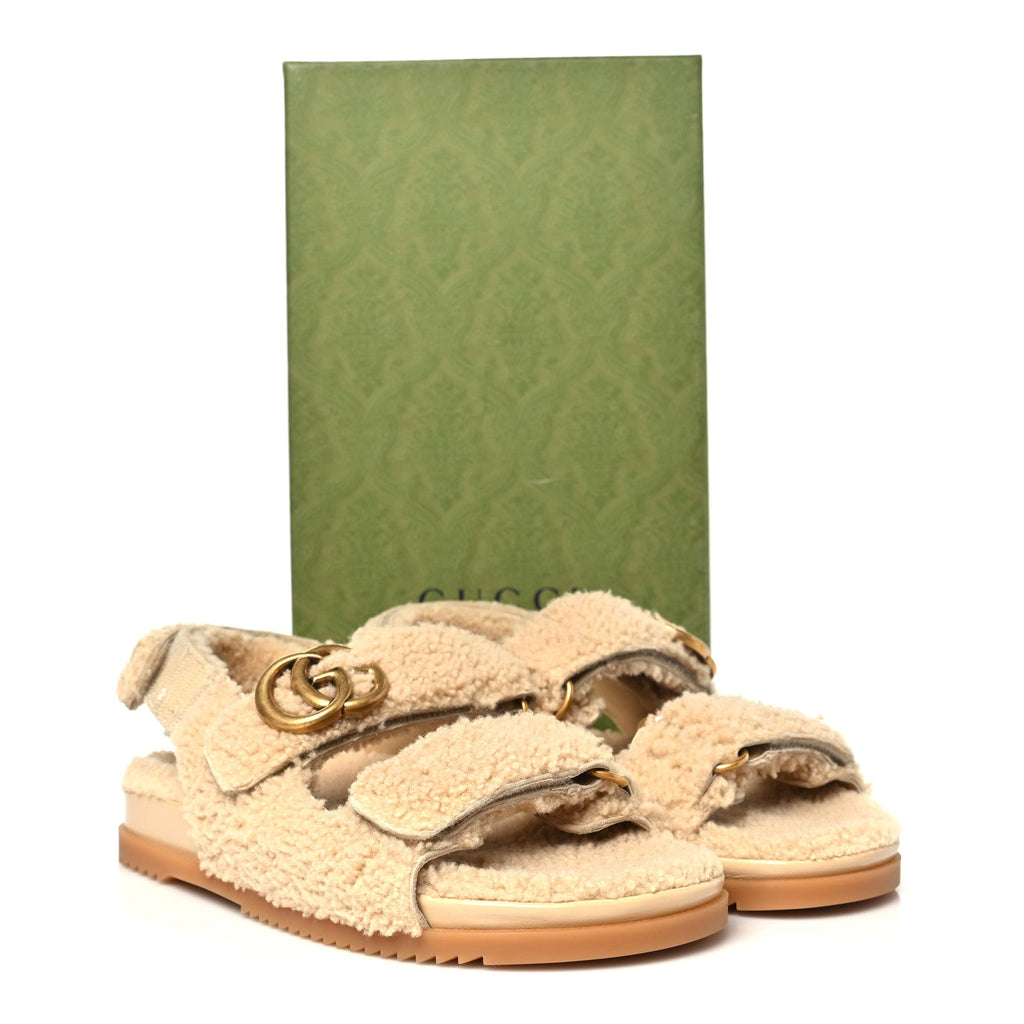 Merino Wool Interlocking G Dad Sandals 40 Butterscotch