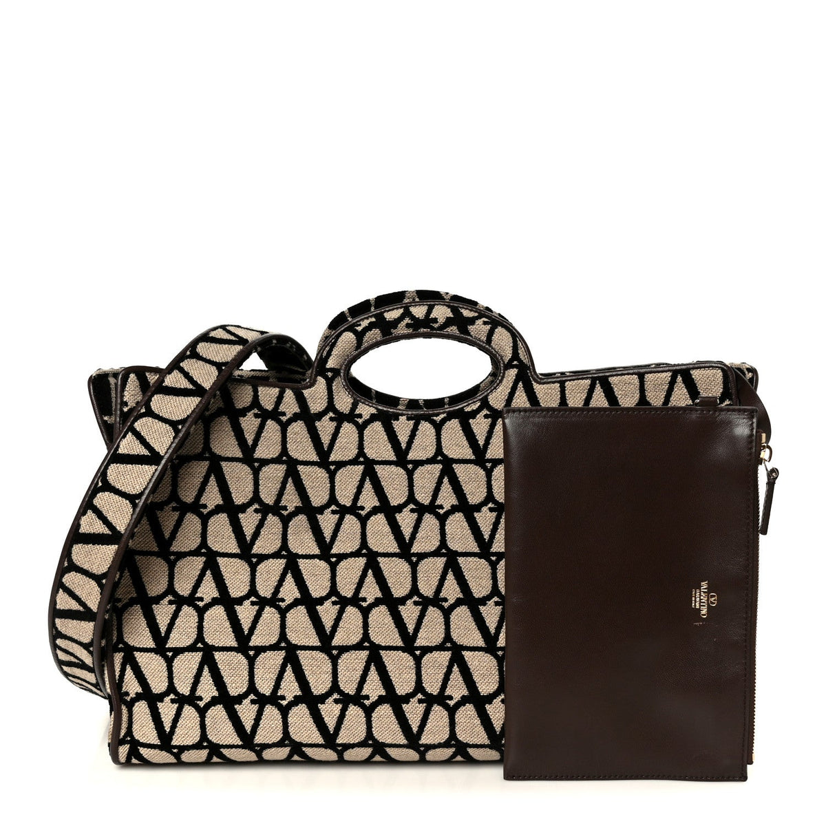 Toile Iconographe Goatskin Le Troisieme Shopping Bag Naturale Black Fondant