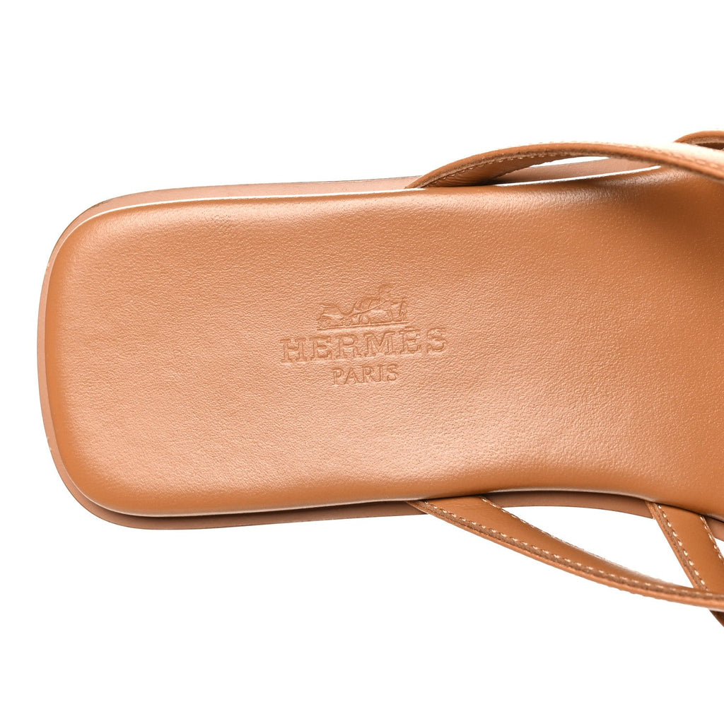 Calfskin Miss Sandals 37 Naturel
