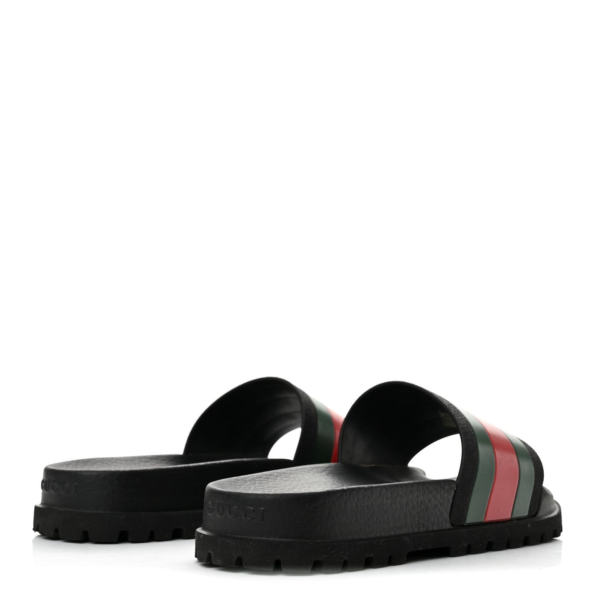 Rubber Web Mens Lug Sole Slide Sandals 6 Black Green Red