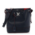 Soft Calfskin Braided Lockme Bucket Marine Rouge
