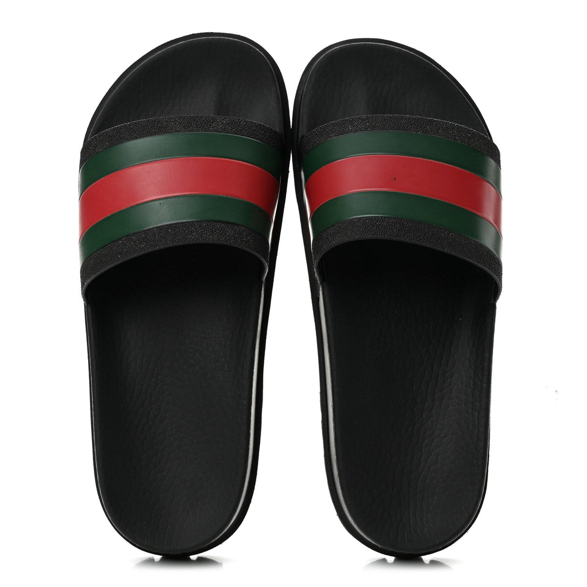 Rubber Web Mens Lug Sole Slide Sandals 6 Black Green Red