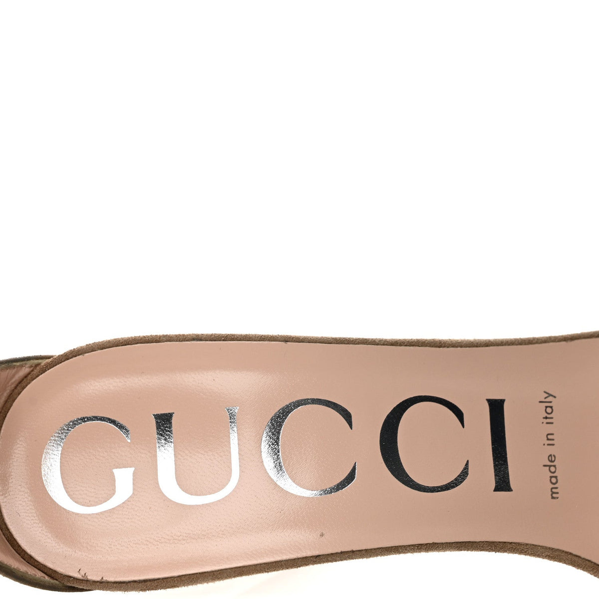 Kid Scamosciato GG Ankle Strap High Heel Sandals 37.5 Taupe