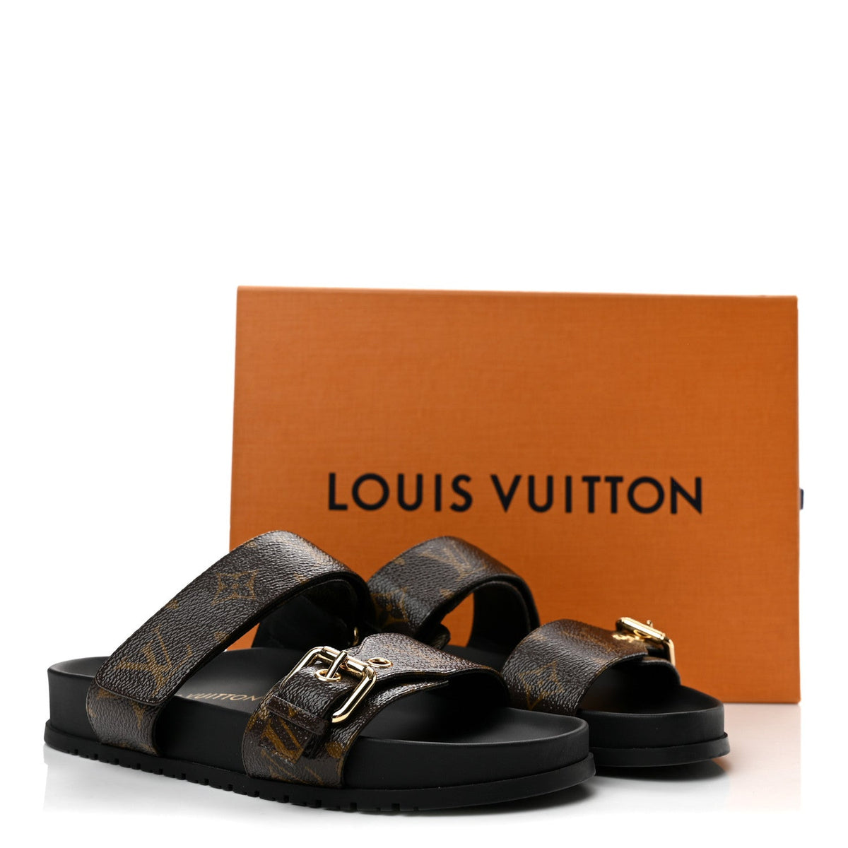 Monogram Bom Dia Mule Sandals 35.5 Black