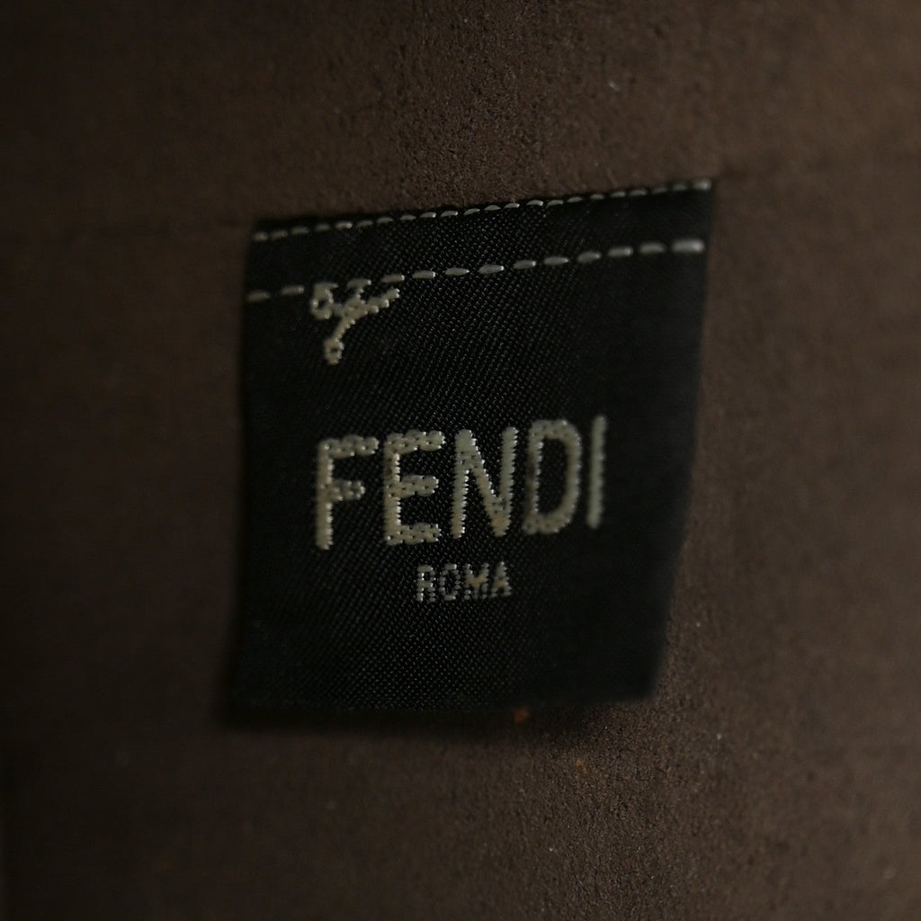 Vitello Grace F is Fendi Bi-Color FF 1974 Embossed Grande Mon Tresor Bucket Bag Maya Black Fragola
