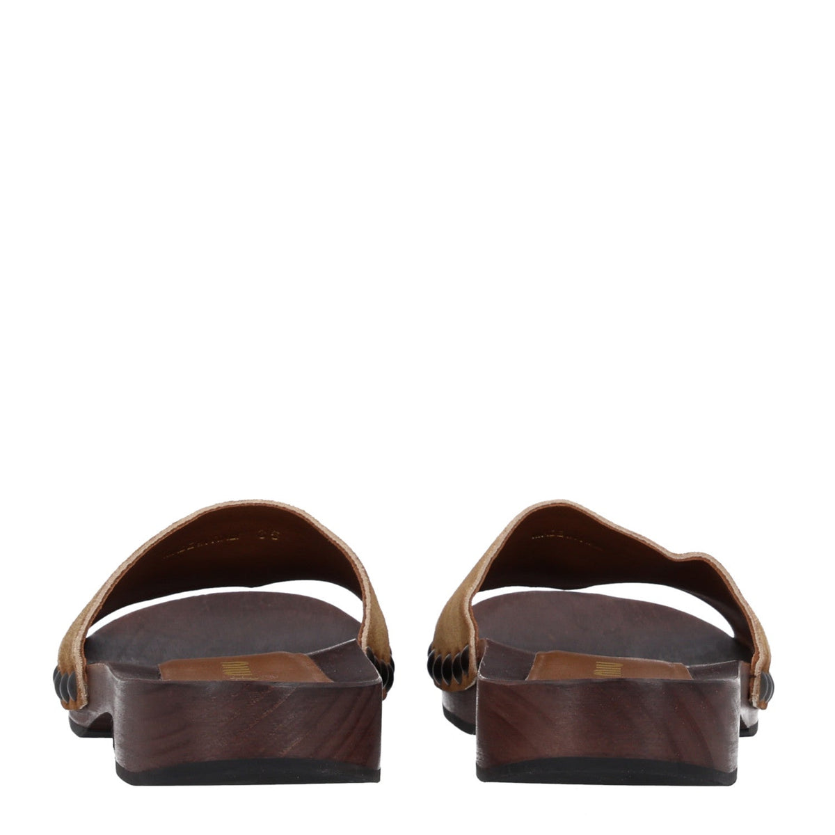 Suede Logo Slide Clogs 36 Cannella