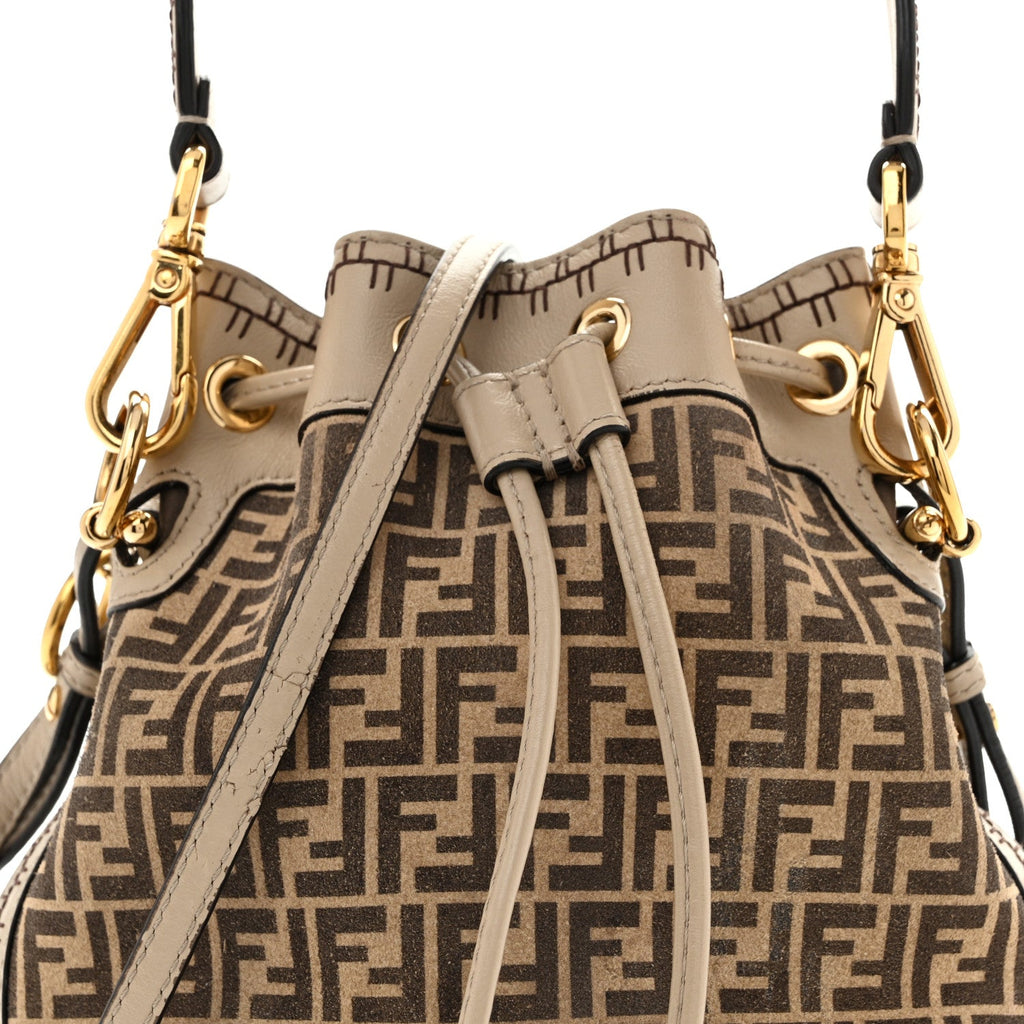 Suede Vitello Grace F is Fendi Micro FF Mini Mon Tresor Bucket Bag Nude Spring Maya