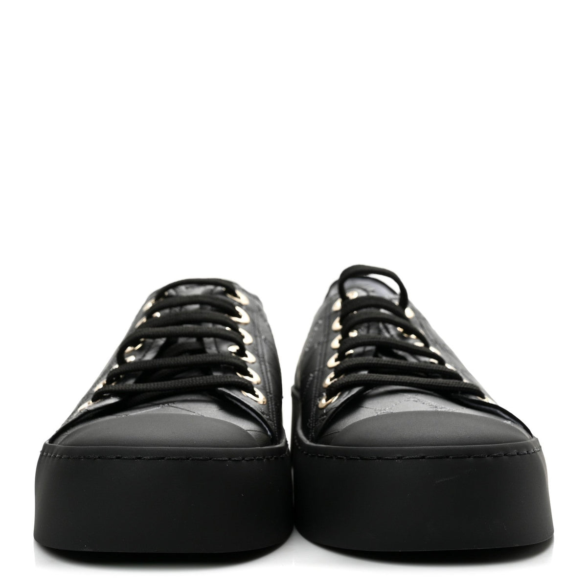 Lambskin Printed Logo Sneakers 37.5 Black