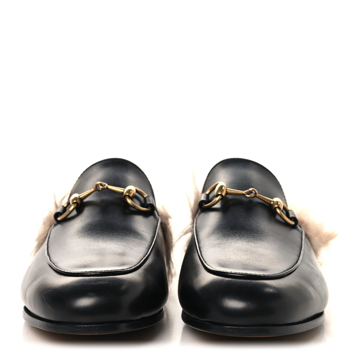Calfskin Fur Womens Princetown Slippers 35 Black