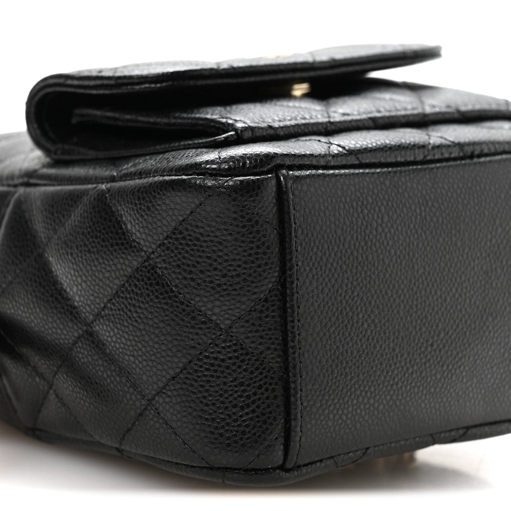 Caviar Quilted CC Mini Classic Backpack Black
