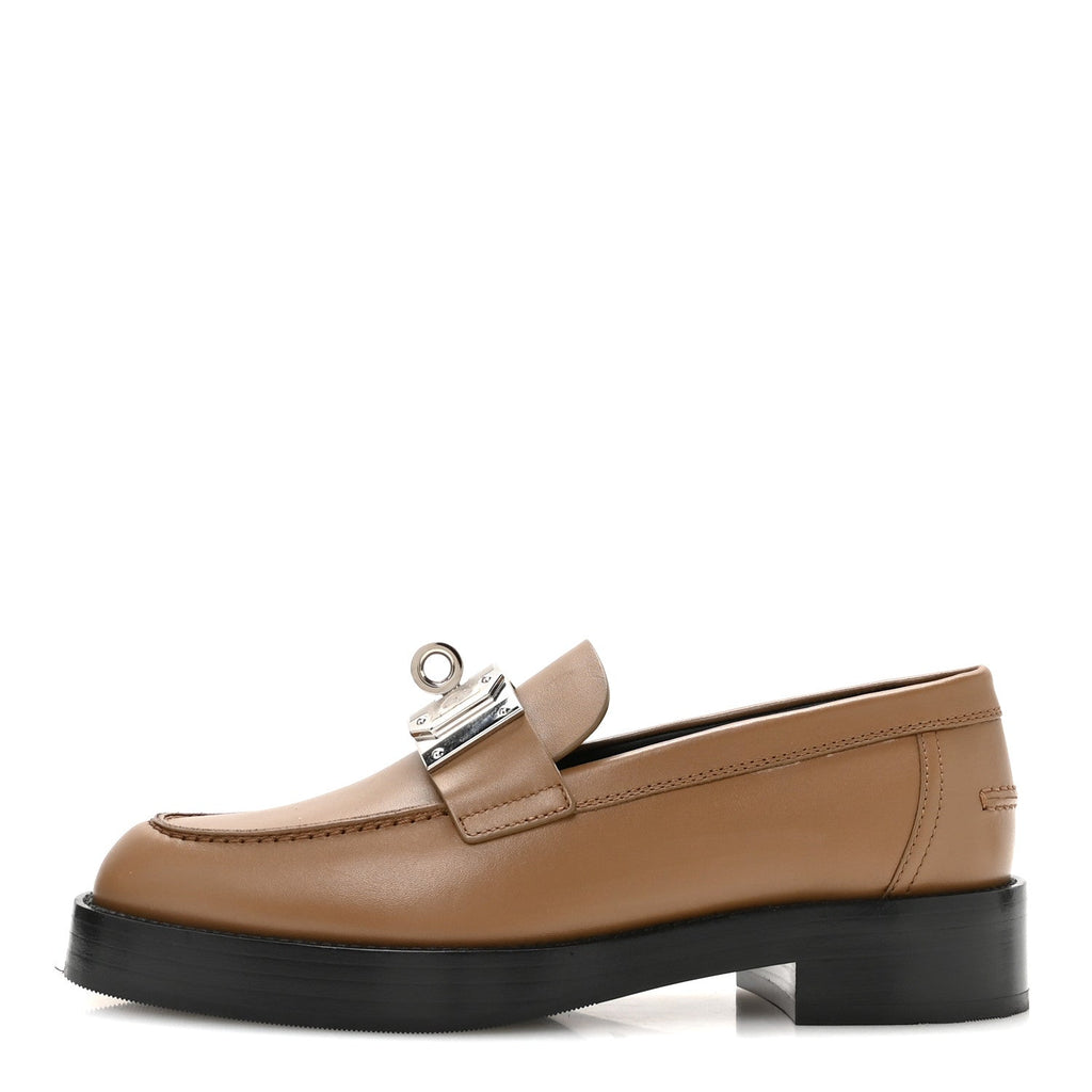 Calfskin Womens Hot Loafer 37 Naturel