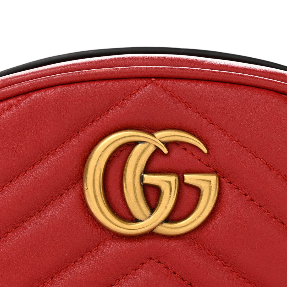 Calfskin Matelasse GG Marmont Belt Bag 85 34 Hibiscus Red