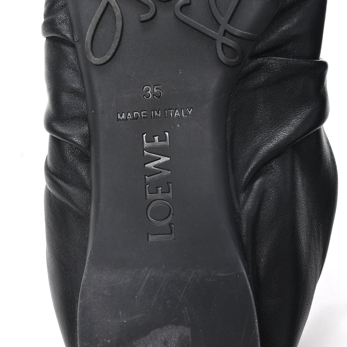 Lambskin Pebble Ballerina Flats 35 Black