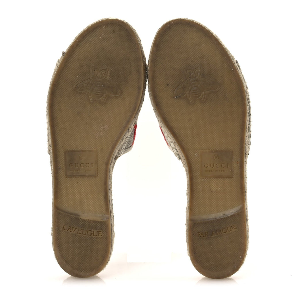 Linen Psychedelic Mini GG Espadrille Slide Sandals 39 Multicolor