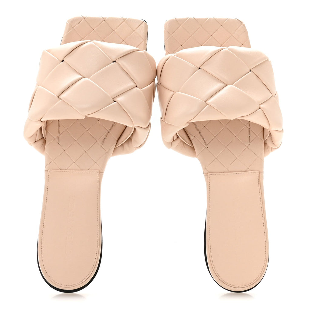 Nappa Maxi Intrecciato Lido Flat Sandals 38.5 Bandage