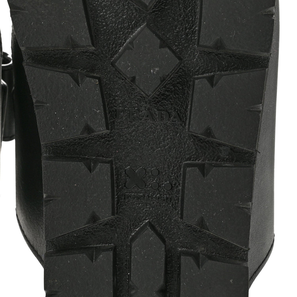 Vitello Sport Triangle Logo Mens Strap Sandals 11 Black