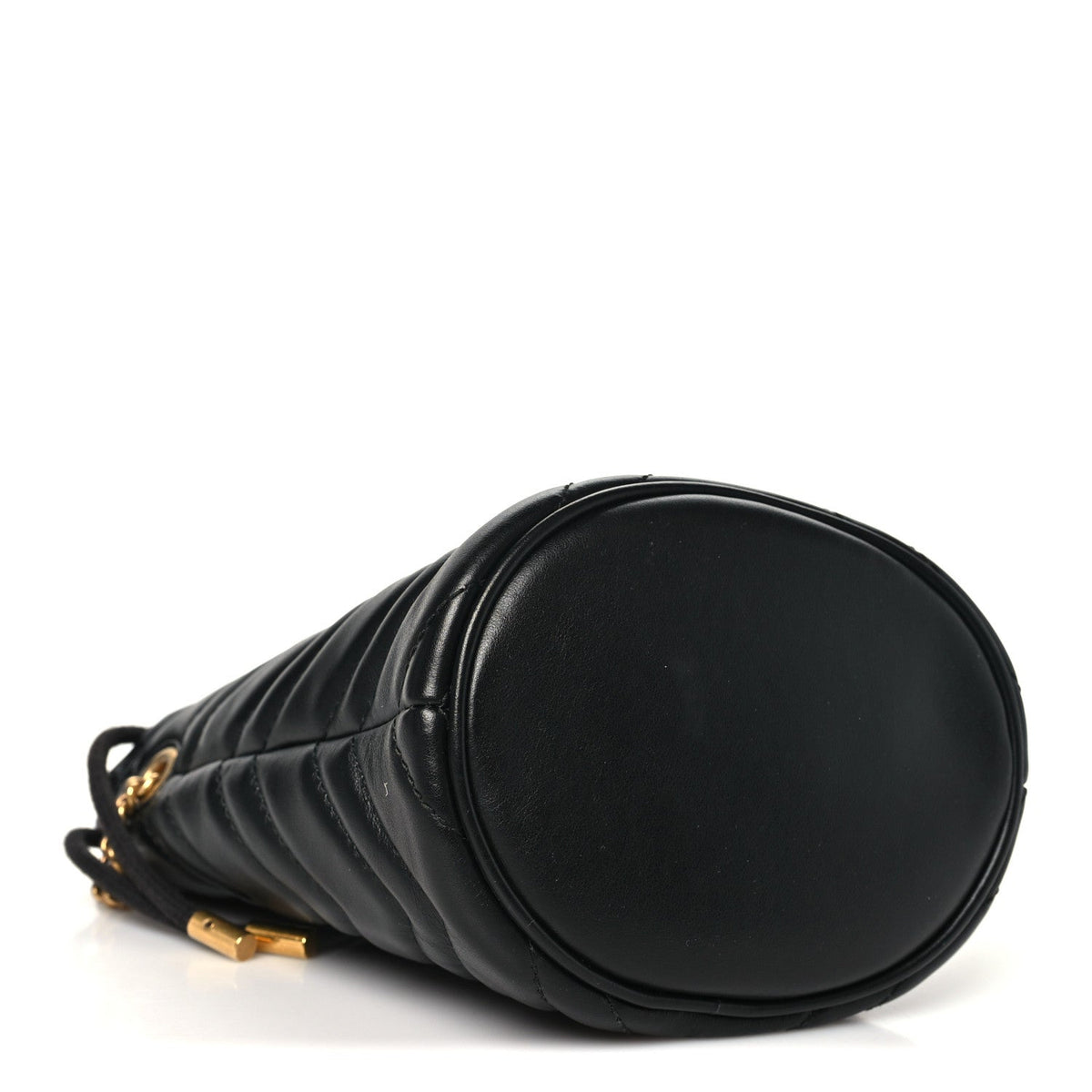 Calfskin Matelasse Mini GG Marmont 2.0 Bucket Bag Black