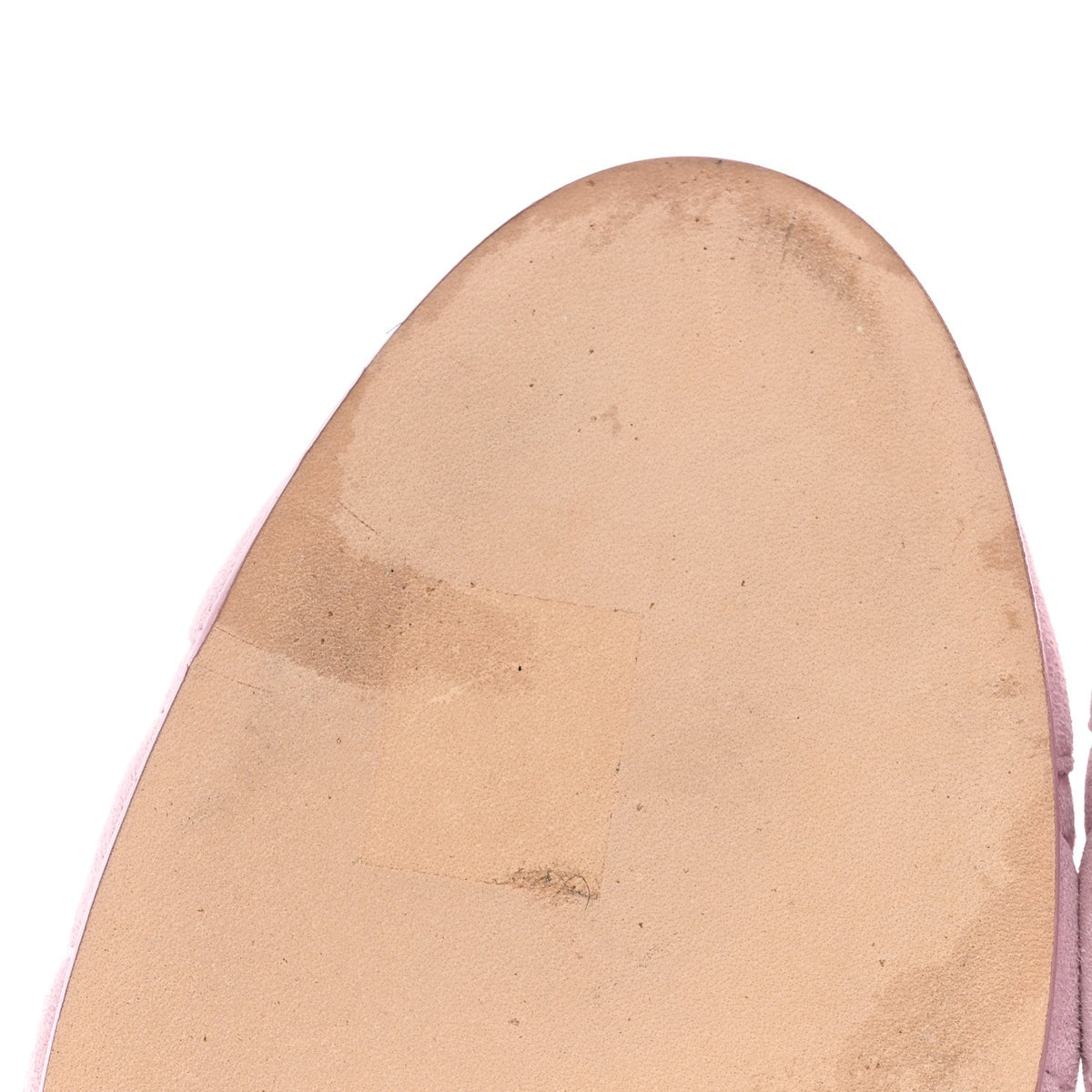 Suede Quilted Cap Toe CC Ballerina Flats 38.5 Light Pink