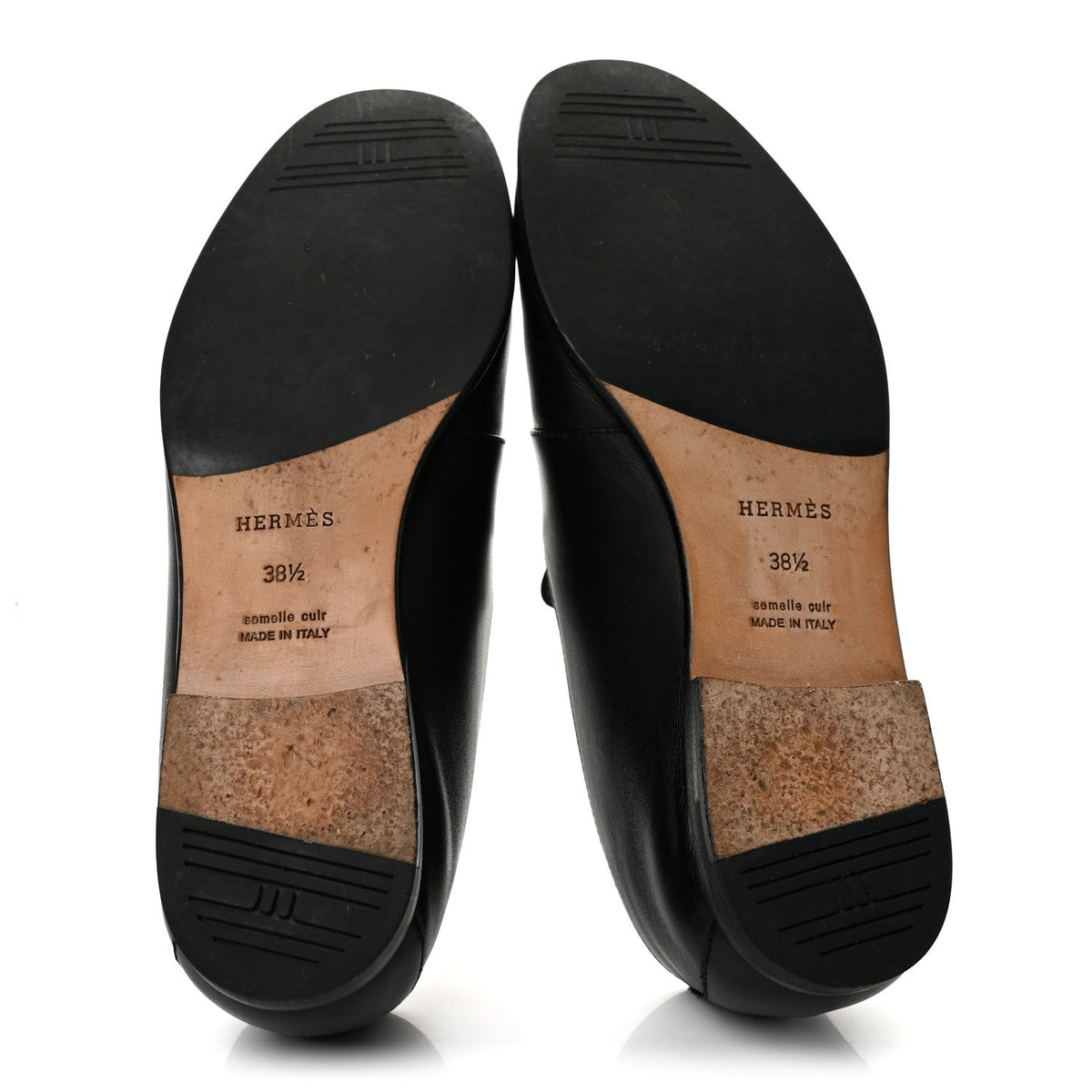 Calfskin Studded Womens Ancora Moccasin Loafers 38.5 Black