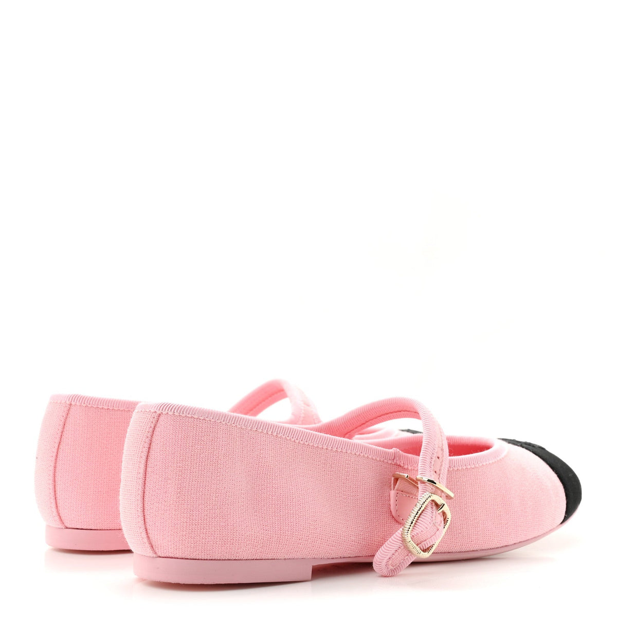 Fabric Grosgrain Mary Jane Flats 38.5 Light Pink Black