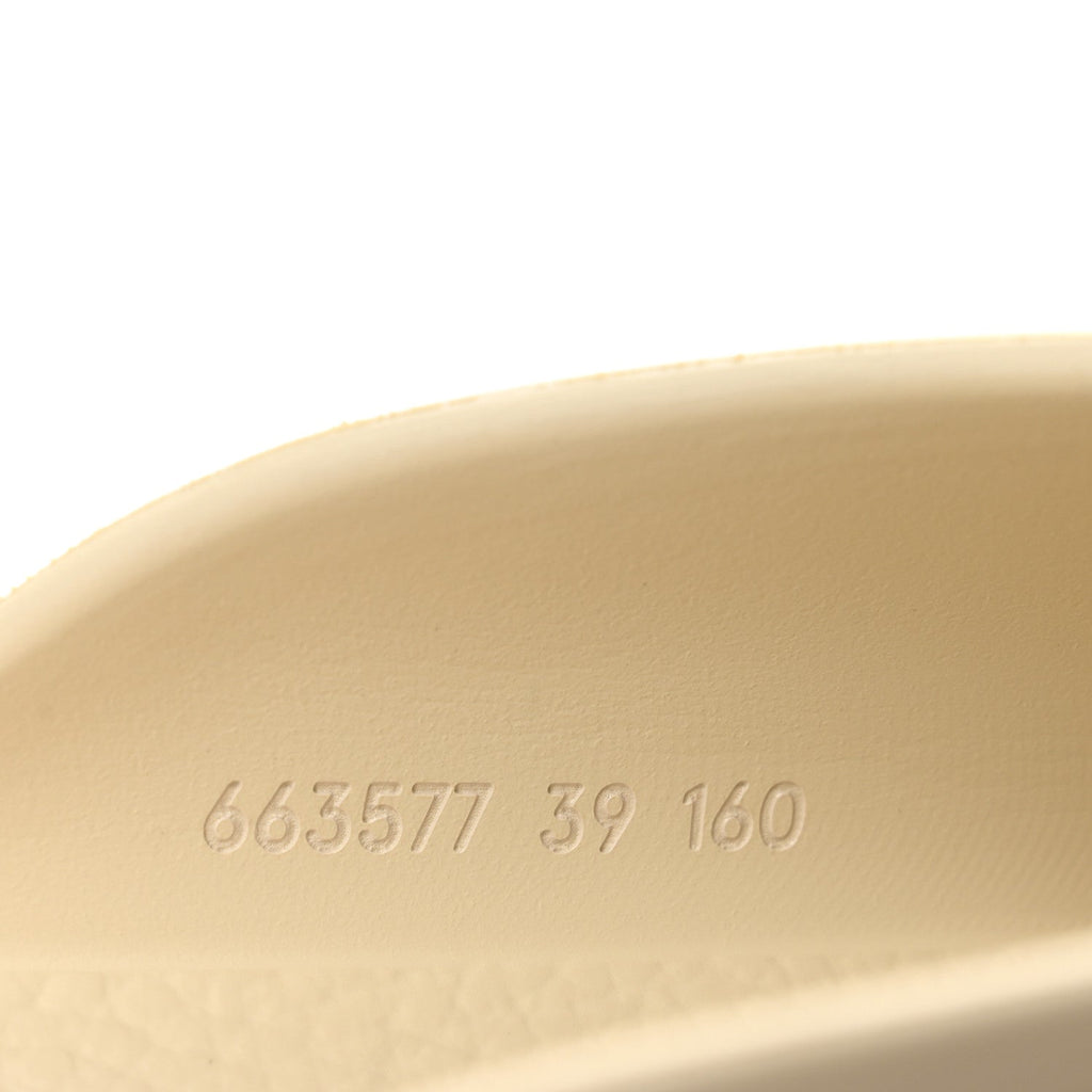 Rubber Monogram GG Go Through Platform Slide Clogs 39 Mystic White