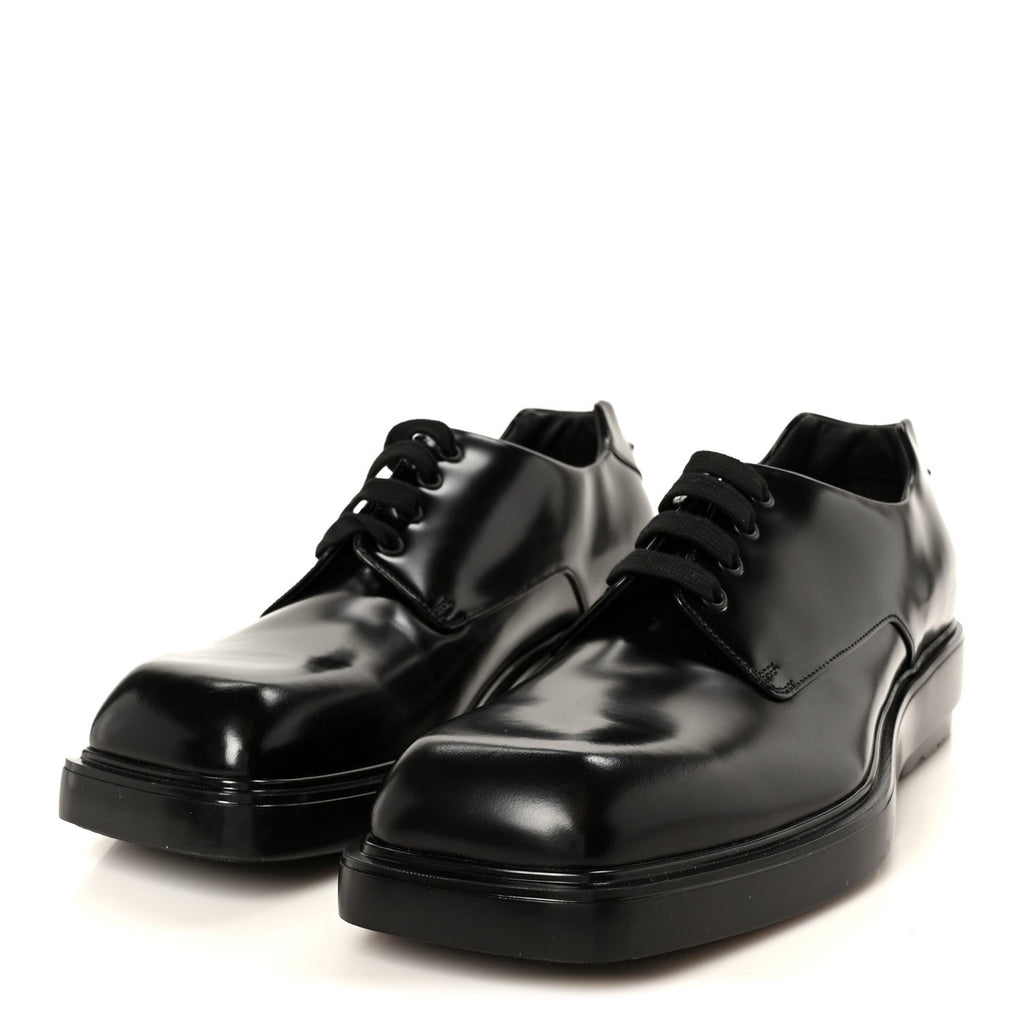 Spazzolato Square Toe Lace Up Derby 9 Black