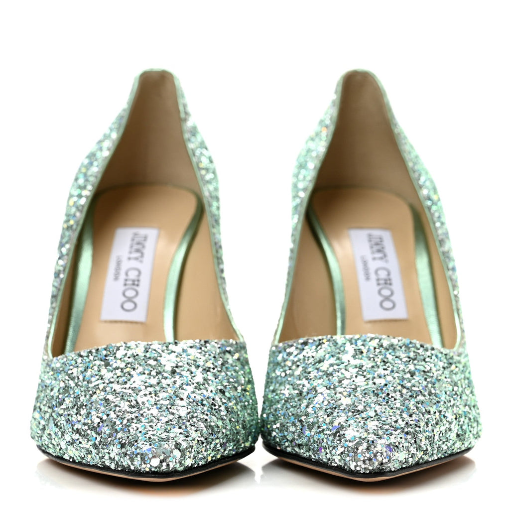 Glitter Pointy Toe Romy 85 Pumps 38 Turquoise