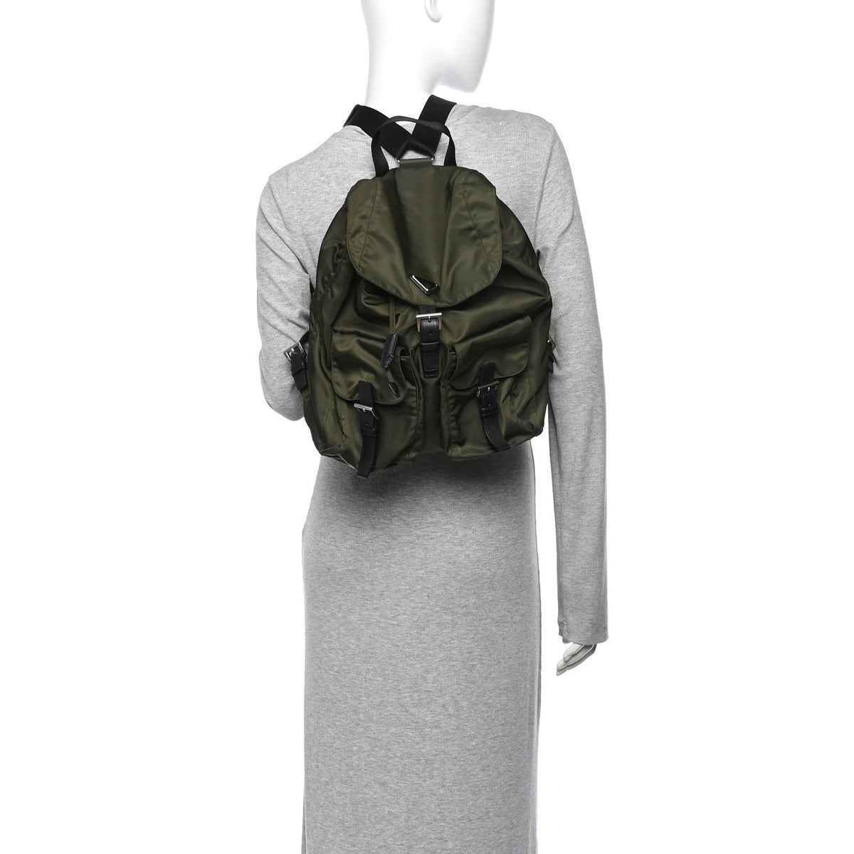 Nylon Vela Medium Backpack Mimetico