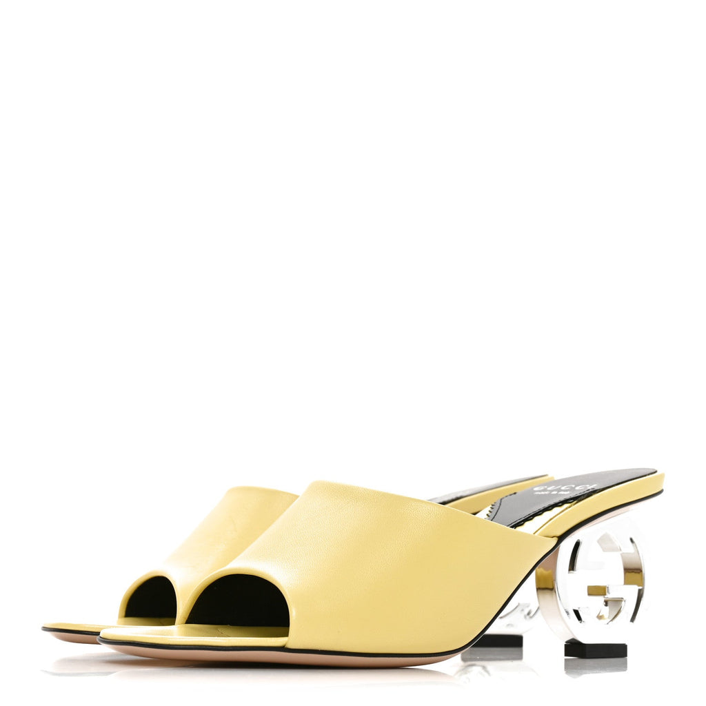 Malaga Kid Interlocking G Sandals 36.5 Banana