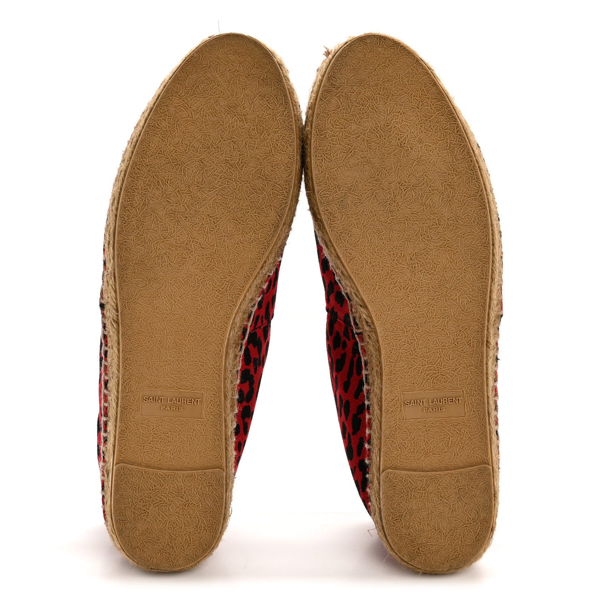 Canvas Leopard Print Espadrilles 38 Red Black