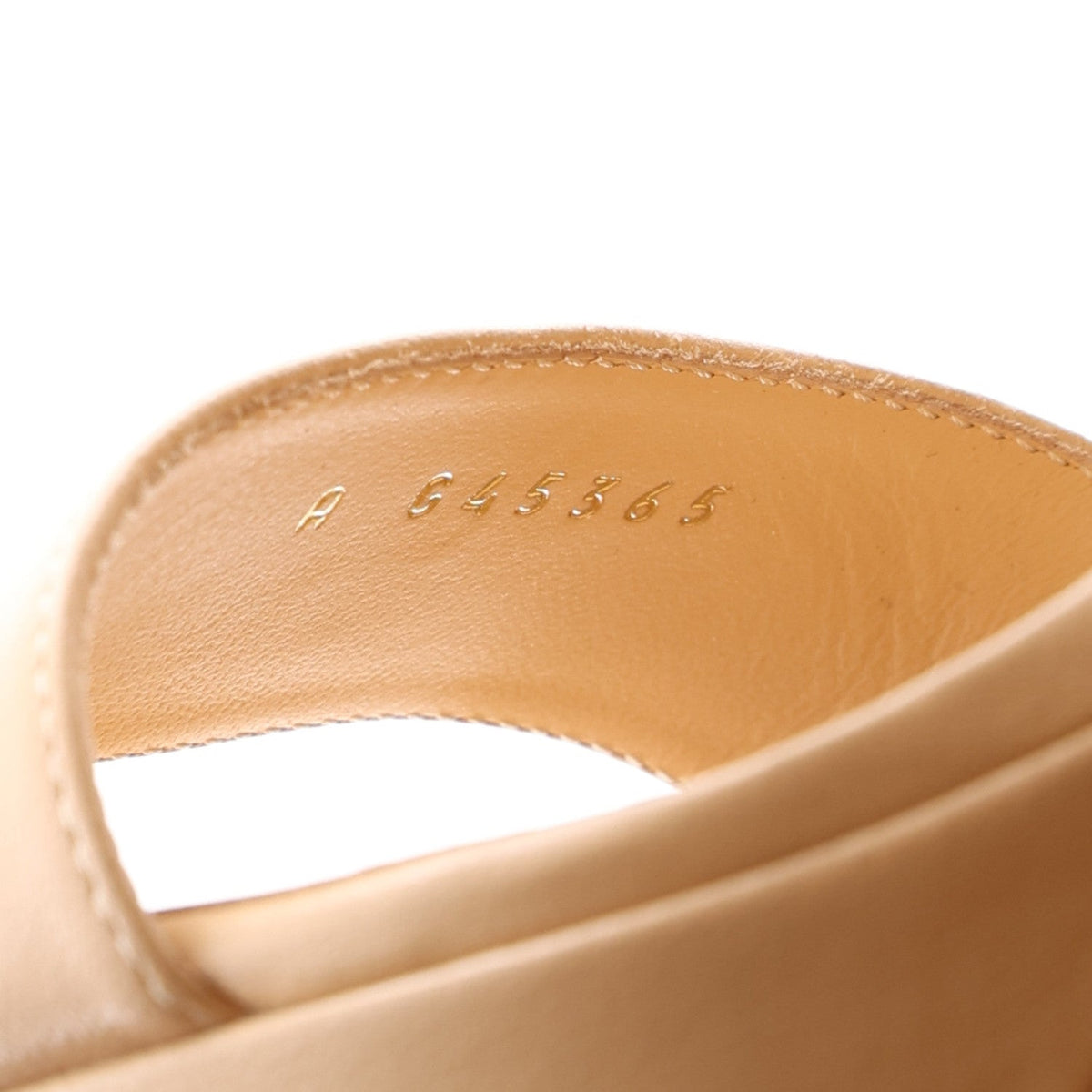 Lambskin Logo Platform Sandals 38 Beige